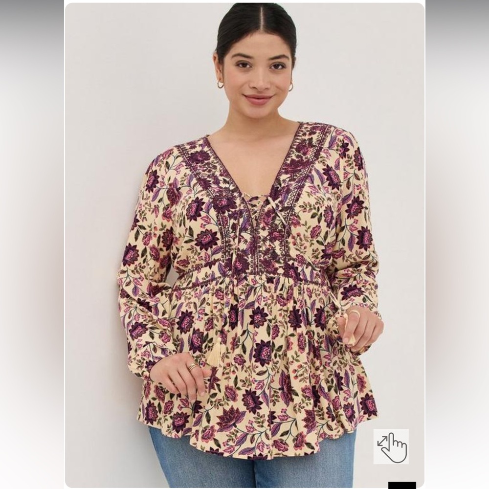 ✨ Torrid Floral Babydoll Top – Flowy & Feminine 🌸✨